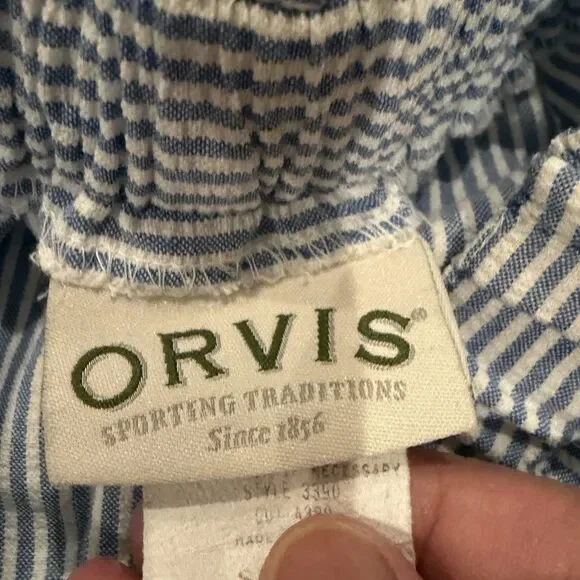 Vintage Orvis A-Line Midi Skirt Elastic Waist Buttons Down Vtg Sz 8 (24” X 26”) - Picture 4 of 7